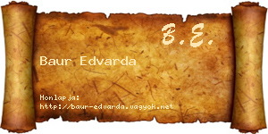 Baur Edvarda névjegykártya